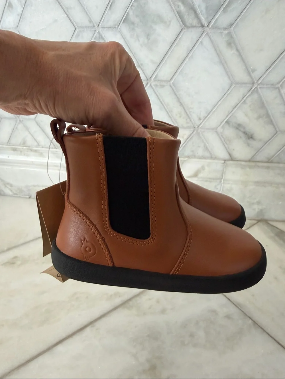 Old Soles Tan and Black Chelsea Boots for Kids